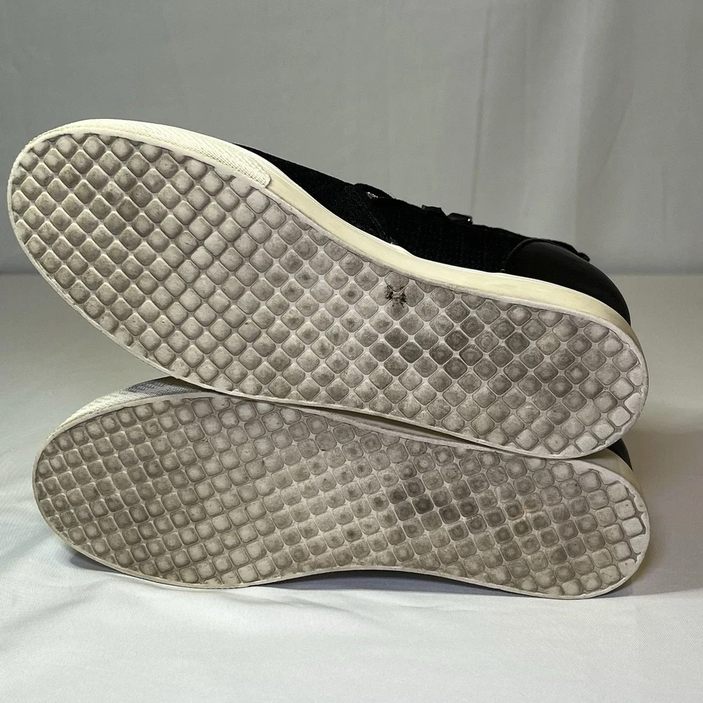 STEVE MADDEN Shoes Women 8M Caliber Bootie Sneakers CALI03S1 Black Leather Zip‎
